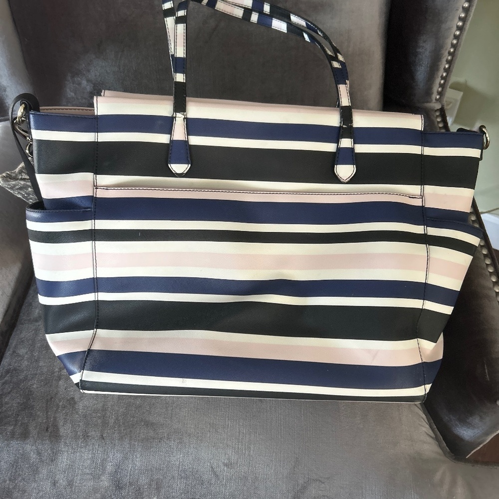 Kate Spade Striped Kaylie Grove street Diaper Baby Bag/ Tote - Picture 2 of 8